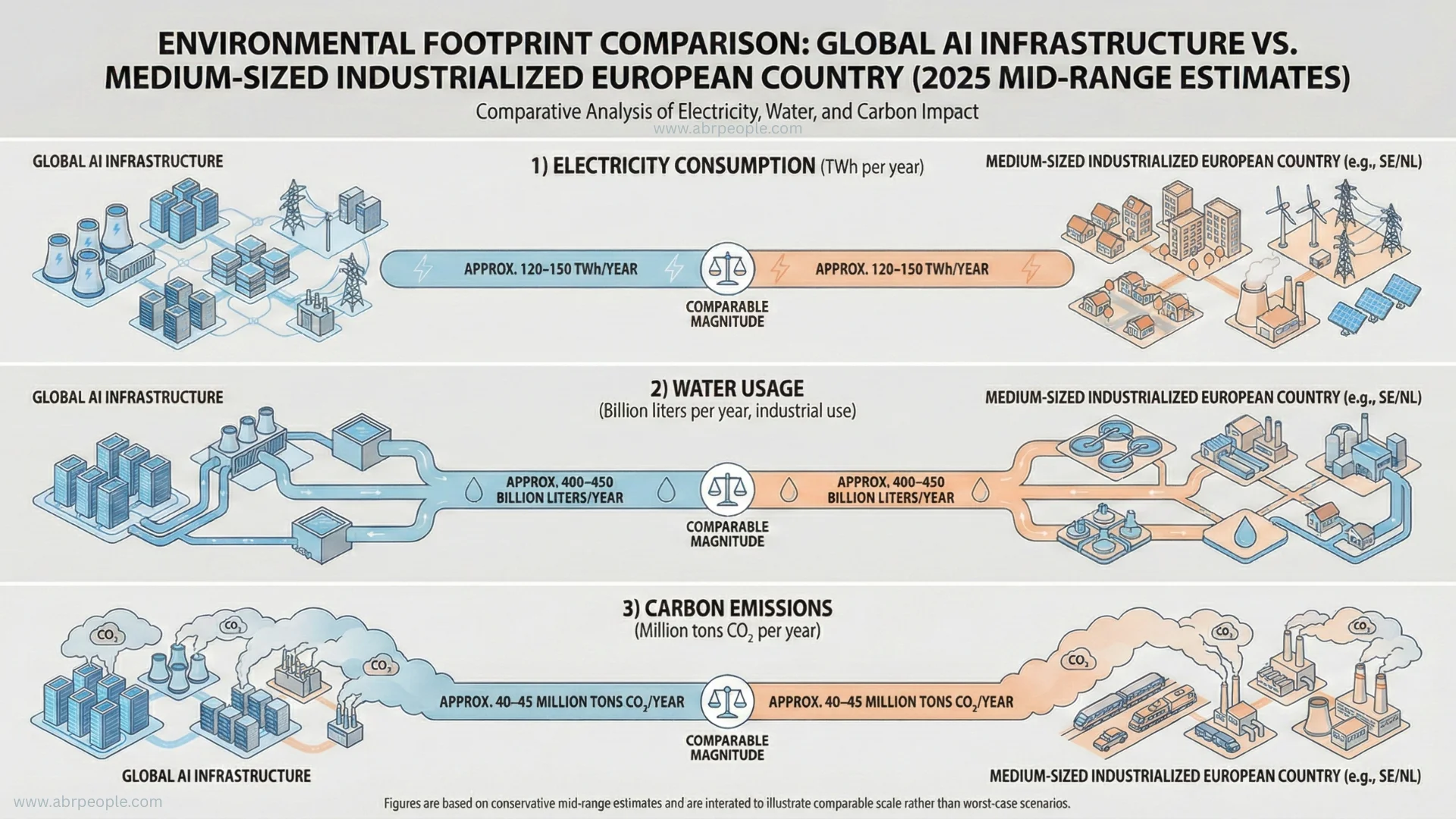 AI Consuming Resources in 2025: Scale of Countries, Not Just a Digital Tool